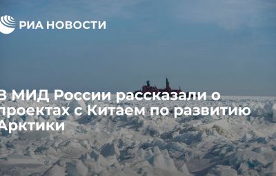 В МИД России рассказали о проектах с Китаем по развитию Арктики