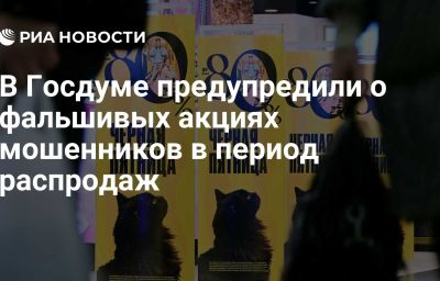 В Госдуме предупредили о фальшивых акциях мошенников в период распродаж