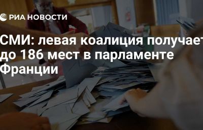 СМИ: левая коалиция получает до 186 мест в парламенте Франции