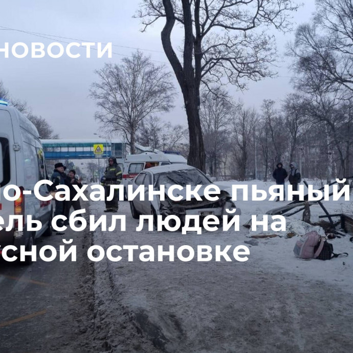 В Южно-Сахалинске пьяный водитель сбил людей на автобусной остановке