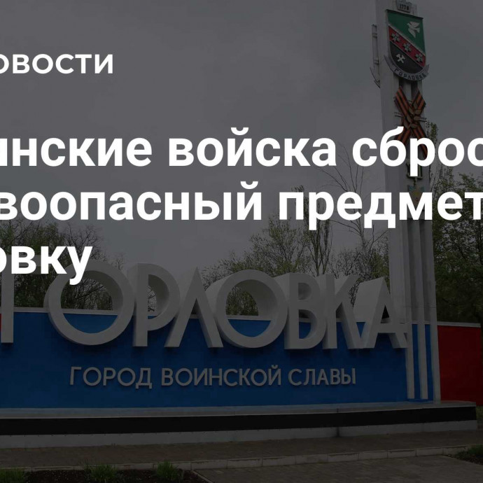 Украинские войска сбросили взрывоопасный предмет на Горловку