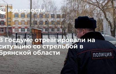 В Госдуме отреагировали на ситуацию со стрельбой в Брянской области