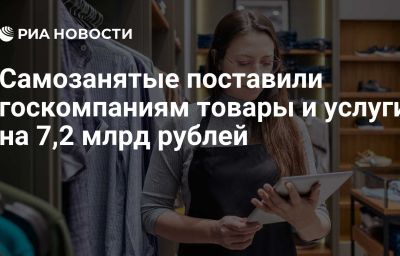 Самозанятые поставили госкомпаниям товары и услуги на 7,2 млрд рублей