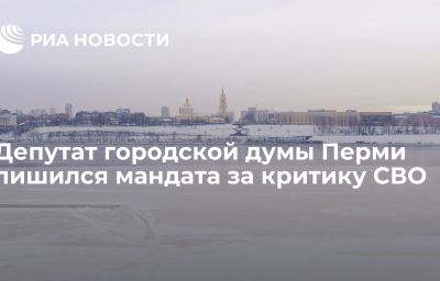 Депутат городской думы Перми лишился мандата за критику СВО