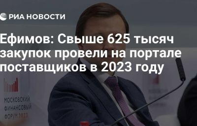 Ефимов: Свыше 625 тысяч закупок провели на портале поставщиков в 2023 году