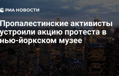 Пропалестинские активисты устроили акцию протеста в нью-йоркском музее