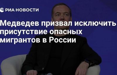 Медведев призвал исключить присутствие опасных мигрантов в России