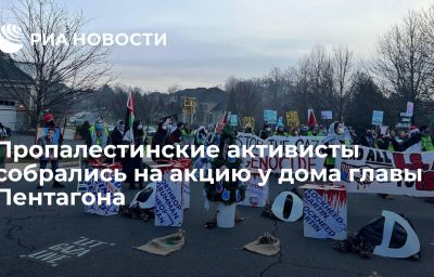 Пропалестинские активисты собрались на акцию у дома главы Пентагона