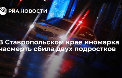 В Ставропольском крае иномарка насмерть сбила двух подростков