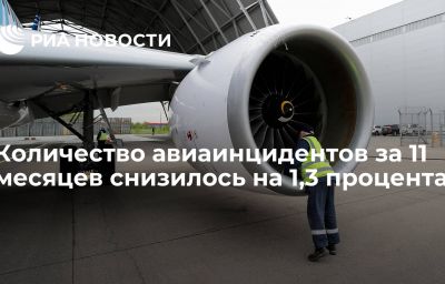 Количество авиаинцидентов за 11 месяцев снизилось на 1,3 процента