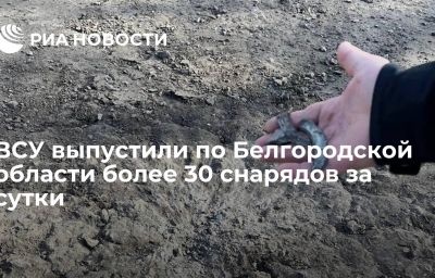 ВСУ выпустили по Белгородской области более 30 снарядов за сутки