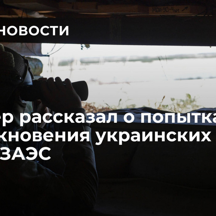 Офицер рассказал о попытках проникновения украинских ДРГ в район ЗАЭС