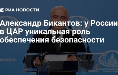 Александр Бикантов: у России в ЦАР уникальная роль обеспечения безопасности