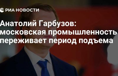 Анатолий Гарбузов: московская промышленность переживает период подъема