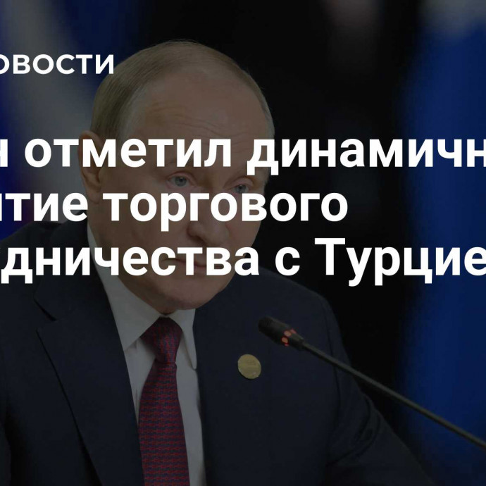 Путин отметил динамичное развитие торгового сотрудничества с Турцией