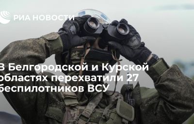 В Белгородской и Курской областях перехватили 27 беспилотников ВСУ