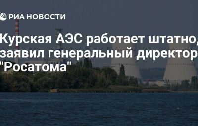 Курская АЭС работает штатно, заявил генеральный директор "Росатома"