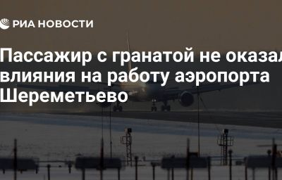 Пассажир с гранатой не оказал влияния на работу аэропорта Шереметьево