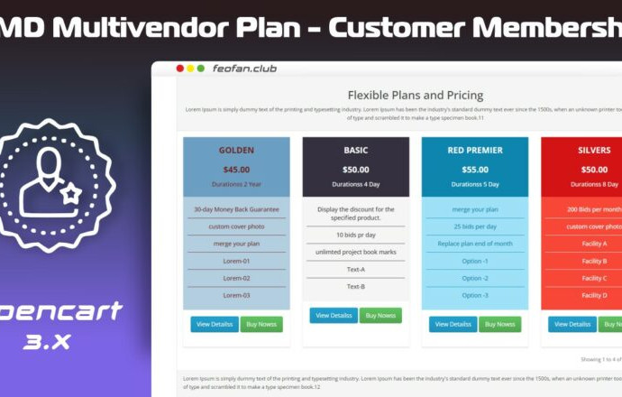 TMD Multivendor Plan — Customer Membership