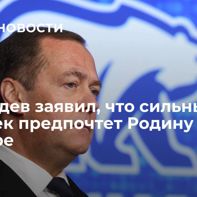 Медведев заявил, что сильный человек предпочтет Родину карьере