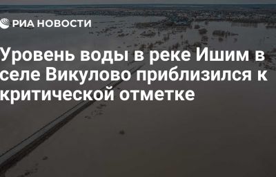 Уровень воды в реке Ишим в селе Викулово приблизился к критической отметке