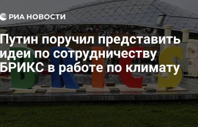 Путин поручил представить идеи по сотрудничеству БРИКС в работе по климату