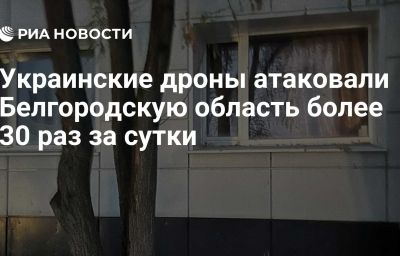 Украинские дроны атаковали Белгородскую область более 30 раз за сутки