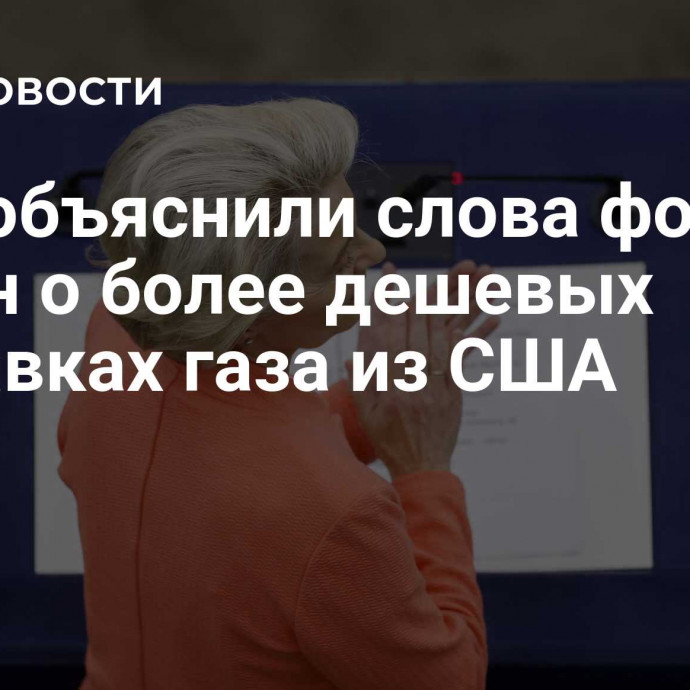 В ЕК объяснили слова фон дер Ляйен о более дешевых поставках газа из США