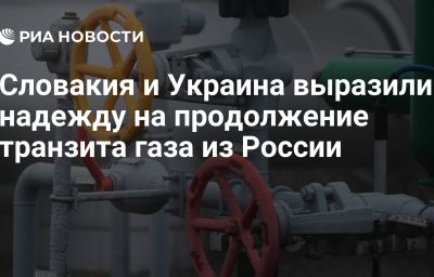 Словакия и Украина выразили надежду на продолжение транзита газа из России