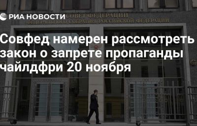 Совфед намерен рассмотреть закон о запрете пропаганды чайлдфри 20 ноября