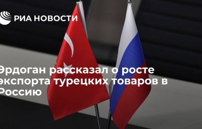 Эрдоган рассказал о росте экспорта турецких товаров в Россию