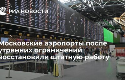 Московские аэропорты после утренних ограничений восстановили штатную работу