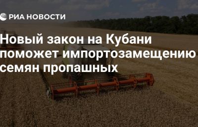 Новый закон на Кубани поможет импортозамещению семян пропашных