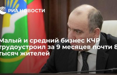 Малый и средний бизнес КЧР трудоустроил за 9 месяцев почти 8 тысяч жителей