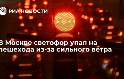 В Москве светофор упал на пешехода из-за сильного ветра