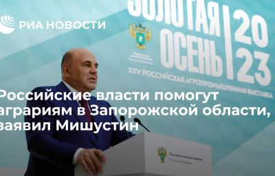 Российские власти помогут аграриям в Запорожской области, заявил Мишустин