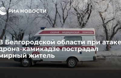 В Белгородской области при атаке дрона-камикадзе пострадал мирный житель