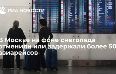 В Москве на фоне снегопада отменили или задержали более 50 авиарейсов