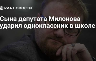 Сына депутата Милонова ударил одноклассник в школе