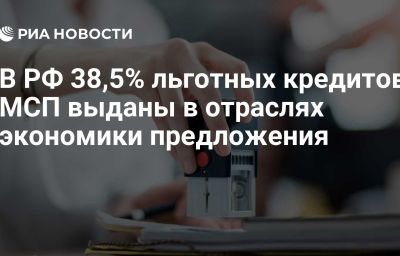 В РФ 38,5% льготных кредитов МСП выданы в отраслях экономики предложения