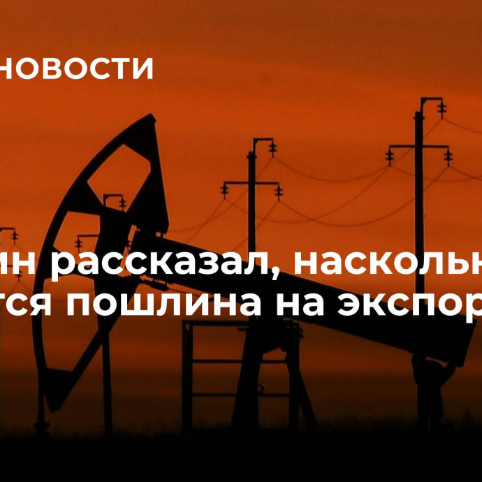 Минфин рассказал, насколько снизится пошлина на экспорт нефти