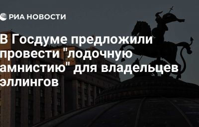 В Госдуме предложили провести "лодочную амнистию" для владельцев эллингов