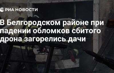 В Белгородском районе при падении обломков сбитого дрона загорелись дачи