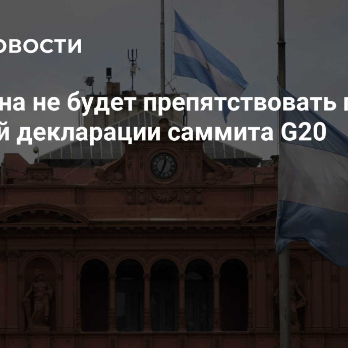 Аргентина не будет препятствовать принятию итоговой декларации саммита G20