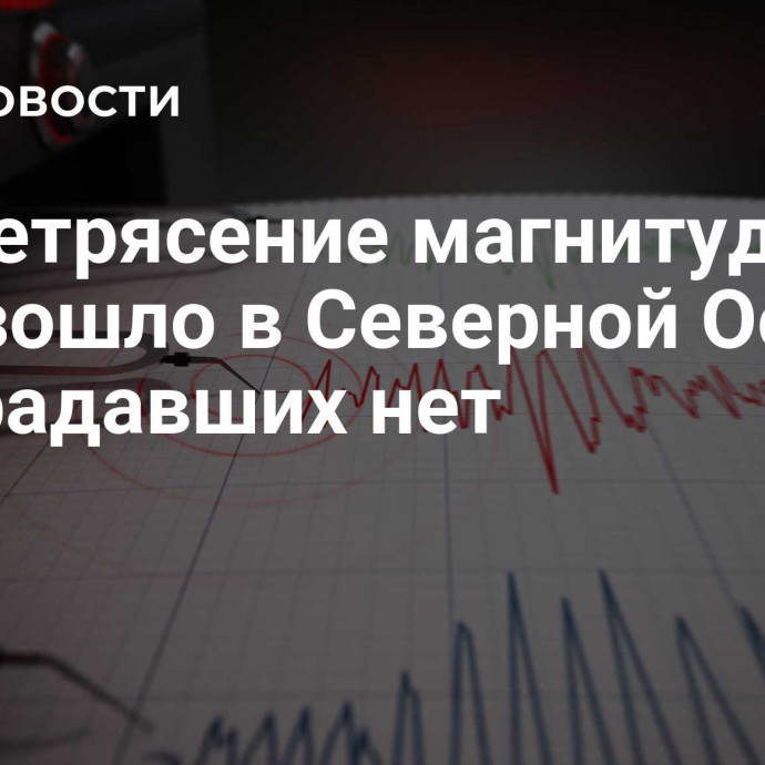 Землетрясение магнитудой 4,1 произошло в Северной Осетии, пострадавших нет