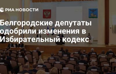 Белгородские депутаты одобрили изменения в Избирательный кодекс