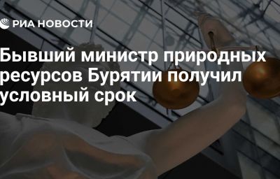 Бывший министр природных ресурсов Бурятии получил условный срок