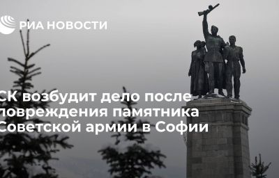 СК возбудит дело после повреждения памятника Советской армии в Софии