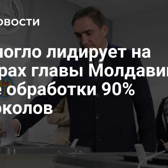 Стояногло лидирует на выборах главы Молдавии после обработки 90% протоколов