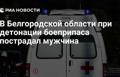 В Белгородской области при детонации боеприпаса пострадал мужчина